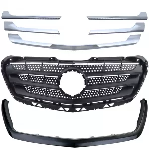 Radiator grille with chrome + frame fits Mercedes Sprinter W906 Facelift 2013–18-image-6326702