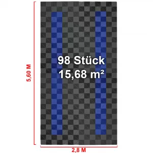 RAMROXX Performance Floor Tiles Garage Floor Floor 2.8mx5.6m Grey Blue Set4-image-6326737