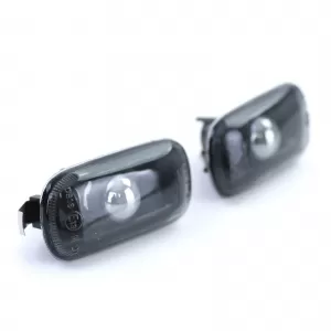 Clear glass side indicators smoke black pair for Audi A3 8P A4 8E B7 A6 4F C6-image-6326745