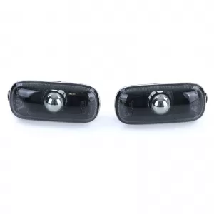 Clear glass side indicators smoke black pair for Audi A3 8P A4 8E B7 A6 4F C6-image-6326746