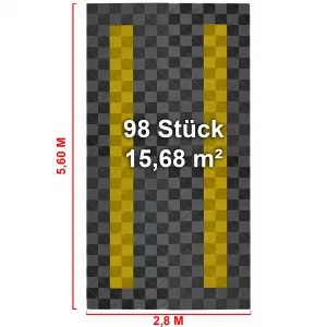 RAMROXX Performance Floor Tiles Garage Floor Floor 2.8mx5.6m Grey Yellow Set4-image-6326837