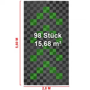 RAMROXX Performance Floor Tiles Garage Floor Floor 2.8mx5.6m Grey Light Green Set1-image-6326861