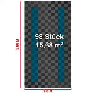 RAMROXX Performance Floor Tiles Garage Floor Floor 2.8mx5.6m Grey Light Blue Set4-image-6326883
