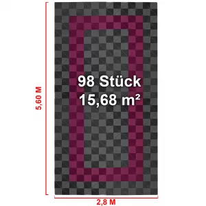 RAMROXX Performance floor tiles garage floor Floor 2.8mx5.6m grey pink Set3-image-6326915