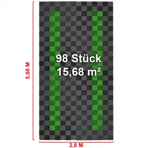 RAMROXX Performance Floor Tiles Garage Floor Floor 2.8mx5.6m Grey Light Green Set4-image-6326921