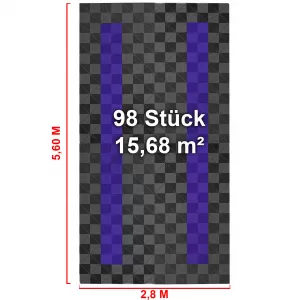 RAMROXX Performance Floor Tiles Garage Floor Floor 2.8mx5.6m Grey Violet Set4-image-6326927