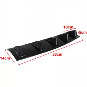 Universal Diffuser Attachment 5 Fins Gloss Black ABS Rear Extension Tuning-image-6327015