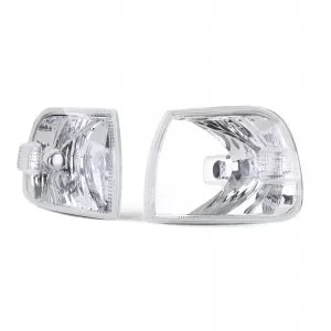 Clear glass front indicator turn signal set for VW Bus T4 GP Caravelle Multivan 1996-2003-image-6327031