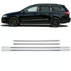 Bumper strips trim strips door strips set 4-piece for VW Passat B6 3C 2005-2010
