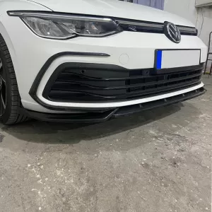 Front Spoiler suitable for VW Golf VIII (8) 21+ Standard Bumper Black Color From Abs Plastic 3 Pieces-image-6327701