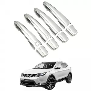 Capace de mână de ușă din oțel cromat, potrivite pentru Nissan Qashqai J11 14-20, set de 8 piese E-Key