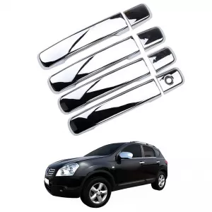 Capace de mână pentru uși din oțel cromat, potrivite pentru Nissan Qashqai J10 07-14 Set 8 buc.
