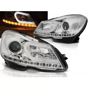 HEADLIGHTS TUBE LIGHT CHROME fits MERCEDES W204 11-14