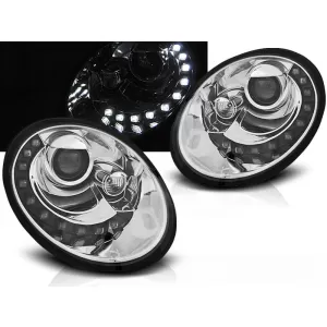 HEADLIGHTS DAYLIGHT CHROME fits VW NEW BEETLE 06-12