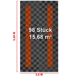 RAMROXX Performance floor tiles garage floor Floor 2.8mx5.6m grey orange Set4-image-6327858