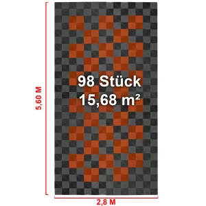 RAMROXX Performance Floor Tiles Garage Floor Floor 2.8mx5.6m Grey Orange Set2-image-6327864