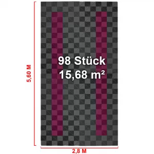 RAMROXX Performance Floor Tiles Garage Floor Floor 2.8mx5.6m Grey Pink Set4-image-6327899