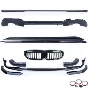 Performance Bodykit Spoiler Grill Diffusor Schweller für 3er BMW G20 2019-2022-image-6327917
