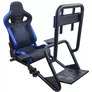 Sim Racing Komplett-Set Rohr 50mm Cockpit Sim Rig inkl. Sportsitz Schwarz Blau-image-6327934