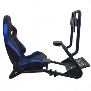 Sim Racing Komplett-Set Rohr 50mm Cockpit Sim Rig inkl. Sportsitz Schwarz Blau-image-6327935
