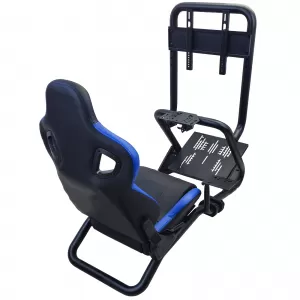 Sim Racing Komplett-Set Rohr 50mm Cockpit Sim Rig inkl. Sportsitz Schwarz Blau-image-6327936