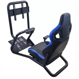 Sim Racing Komplett-Set Rohr 50mm Cockpit Sim Rig inkl. Sportsitz Schwarz Blau-image-6327937