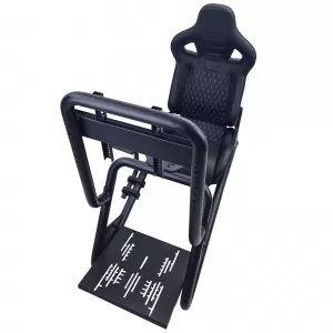Sim Racing Komplett-Set Stahlrohr 50mm Cockpit Sim Rig inkl. Sportsitz Schwarz-image-6327949
