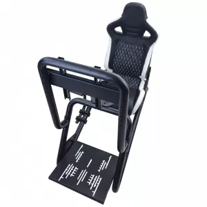 Sim Racing Komplett-Set Rohr 50mm Cockpit Sim Rig inkl. Sportsitz Schwarz Weiss-image-6327959