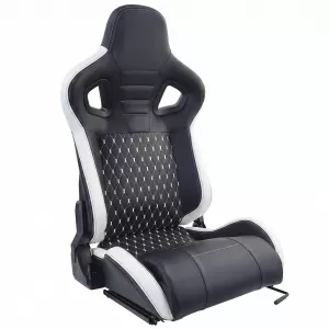 Sim Racing Komplett-Set Rohr 50mm Cockpit Sim Rig inkl. Sportsitz Schwarz Weiss-image-6327960