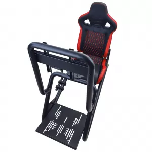 Sim Racing Komplett-Set Rohr 50mm Cockpit Sim Rig inkl. Sportsitz Schwarz Rot-image-6327969