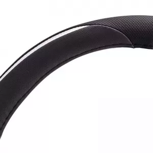 Steering Wheel Cover Leatherette Black With Carbon Seam Medium 38cm