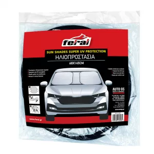 Sun Shade Interior Front Windshield UV Reflecting Foldable Silver Sun 145 x 68 cm Feral 1 Piece