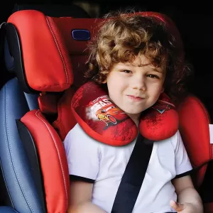 Travel Neck Pillow suitable for Kids Cars McQueen Lightning Fast 27cm x 23cm Blue 1 Piece-image-6328399