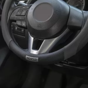 Steering Wheel Cover suitable for Black / Grey Sparco Medium 38cm