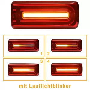 LED Lightbar Upgrade Tail Lights Red Clear for Mercedes G Model W463 2000-2018-image-6328695