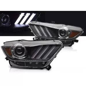 XENON HEADLIGHTS LED BLACK fits FORD MUSTANG 14-17