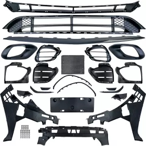 Front Sport Stoßstange mit Gitter passt für Mercedes CLA C118 X118 2019-2025-image-6328970