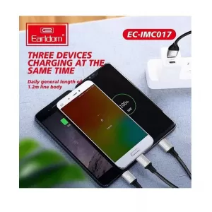 Charging Cable & Data USB Earldom EC-IMC017 3 In 1 Carbon 1.2m 1 Piece-image-6328994