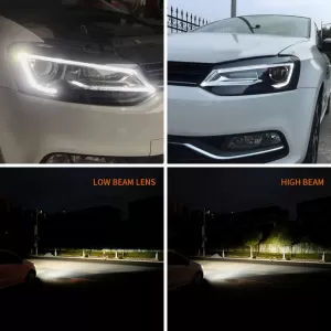 Headlights Set Suitable for VW Polo 6R/6C 09-17 DRL Tube & Dynamic Signal H7 With Motor V-Land-image-6329247