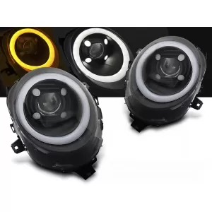HEADLIGHTS TUBE LIGHT BLACK DRL fits MINI (COOPER) F55 / F56 / F57 14-17