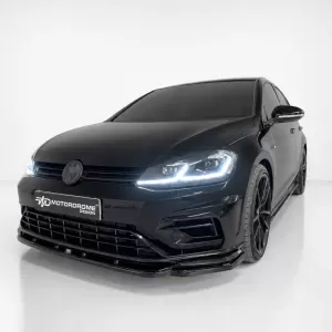 Spoiler frontal potrivit pentru VW Golf VII (7.5) 17-20 R & R-Line Bumper Negru Lucios V.1-image-6329841