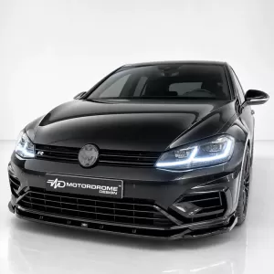 Spoiler frontal potrivit pentru VW Golf VII (7.5) 17-20 R & R-Line Bumper Negru Lucios V.1-image-6329842