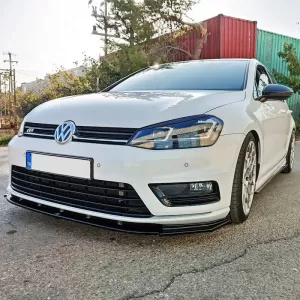 Spoiler frontal potrivit pentru VW Golf VII (7) 12-17 R & R-Line Bumper Negru Lucios-image-6329846