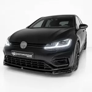 Spoiler frontal potrivit pentru VW Golf VII (7.5) 17-20 R & R-Line Bumper Negru Lucios V.2-image-6329853