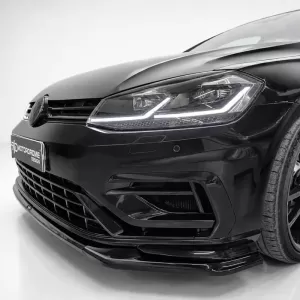 Spoiler frontal potrivit pentru VW Golf VII (7.5) 17-20 R & R-Line Bumper Negru Lucios V.2-image-6329854