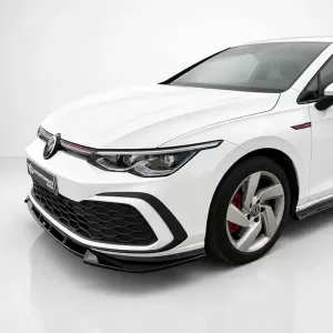 Spoiler frontal potrivit pentru VW Golf VIII (8) 19+ GTI / GTE / R-Line Bara Culoare Neagră Din Plastic Abs-image-6329858
