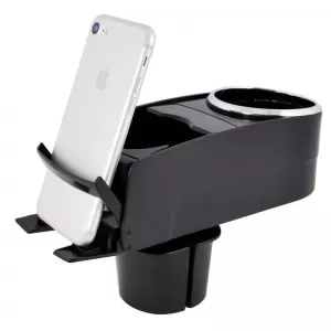Twin Cup Holder and Organizer Tray Black 14187-image-6329932