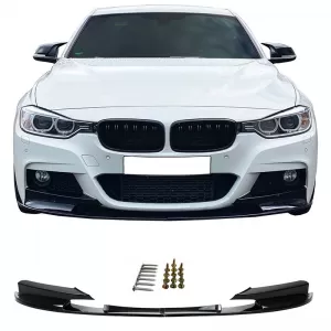 Front Spoiler suitable for BMW 3 F30/F31 11-19 M-Packet Glossy Black M Performance Design Design Look 2pc