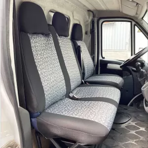 Seat Covers suitable for Vans Single-Double Black-Grey Set 7 Pieces-image-6330335