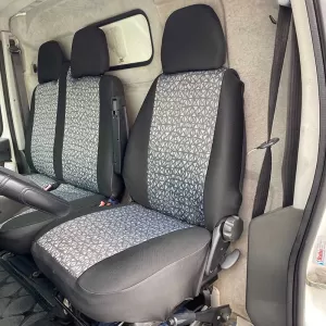 Seat Covers suitable for Vans Single-Double Black-Grey Set 7 Pieces-image-6330337